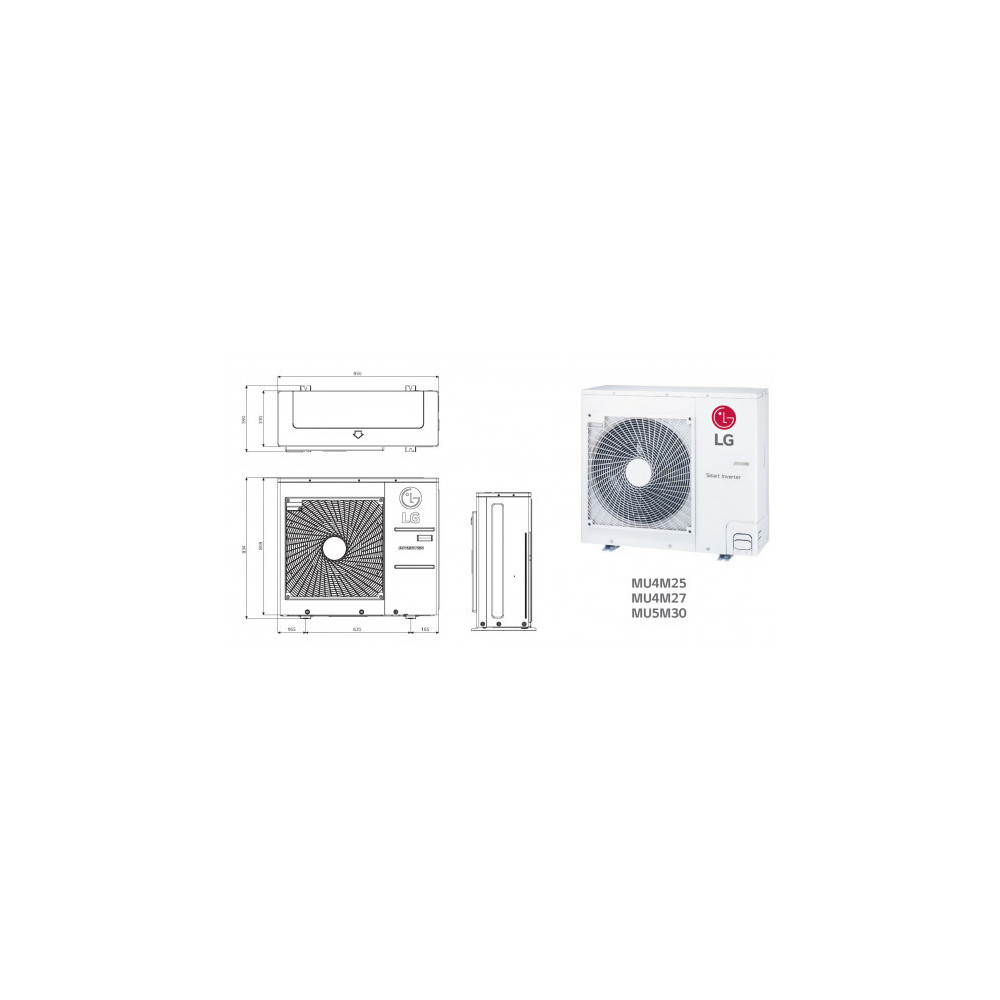 LG Quadri-Split DELUXE WIFI MU4R25.U22 + 3 X DM07RK.NSJ + 1 x DC12RT.NSJ - R32