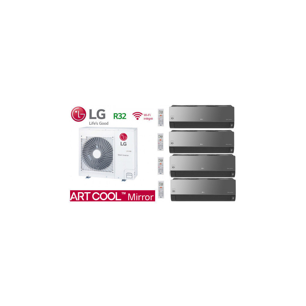 LG Quadri-Split ARTCOOL MIRROR MU4R25.U22 + 3 X AM07BK.NSJ + 1 X AC12BK.NSJ