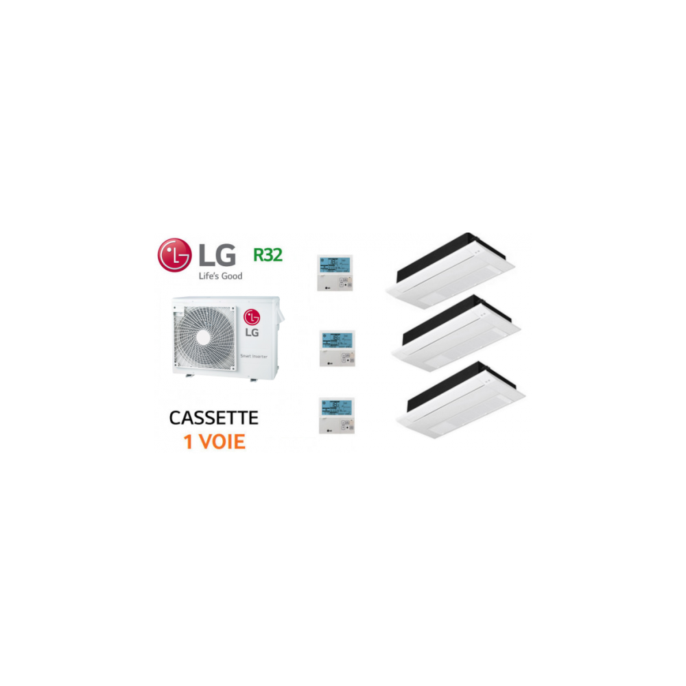 Climatisation LG Tri-Split Cassette 1 voie MU4R25.U22 + 3 unités MT09R.NU1 | Naturfreeze Climatisation LG Tri-Split Cassette 1 voie MU4R25.U22 + 3 unités MT09R.NU1 | Naturfreeze