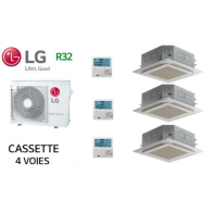 Climatisation LG Tri-Split Cassette 4 voies MU4R25.U22 + 3 unités CT09F.NR0 | Naturfreeze
