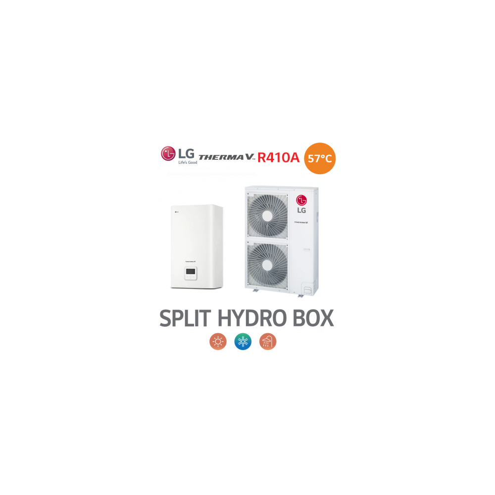 Pompe à Chaleur THERMA V Split 57°C HYDRO BOX - HU141MA.U33 + HN1616M.NK5 - R410A Pompe à Chaleur THERMA V Split 57°C HYDRO BOX - HU141MA.U33 + HN1616M.NK5 - R410A