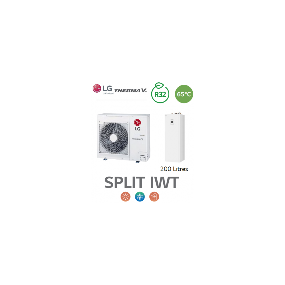 Pompe à Chaleur THERMA V SPLIT DUO ECS INTÉGRÉE 65°C - HU051MR.U44 + HN0913T.NK0 - R32 Pompe à Chaleur THERMA V SPLIT DUO ECS INTÉGRÉE 65°C - HU051MR.U44 + HN0913T.NK0 - R32