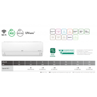 LG Bi-Split DELUXE WIFI MU2R17.U13 + 1 X DM07RK.NSJ + 1 x DC09RT.NSJ